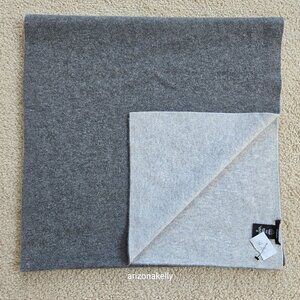 NWT Theory Cashmere Clover Double Face Scarf Dark and Light Grey